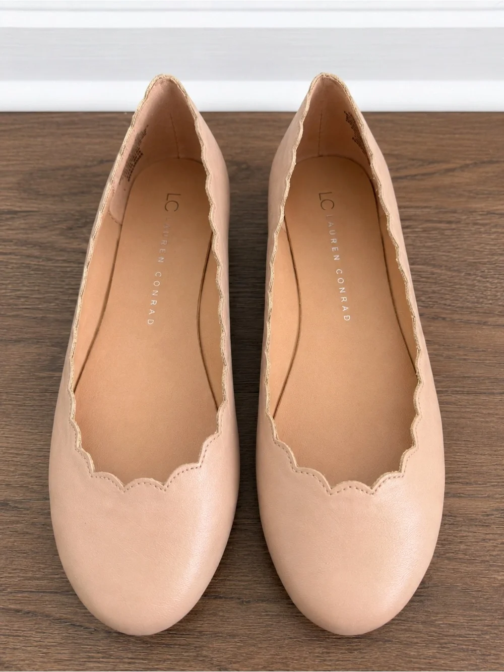 NWOT LC Lauren Conrad Giselle Blush Beige  Scalloped Ballet Flats Size 7.5
